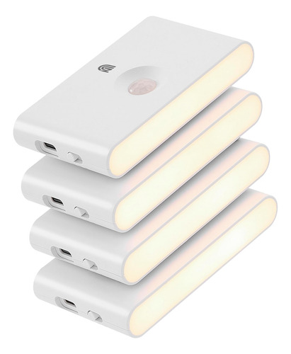 Paquete De 4 Luces Recargables Con Sensor De Movimiento