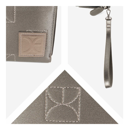 Cartera Cloe Para Mujer Porta Celular Redpocket Color Plateado