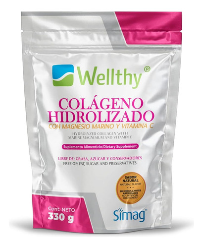 Colágeno Hidrolizado, Vitamina C Y Magnesio Marino. 330g 