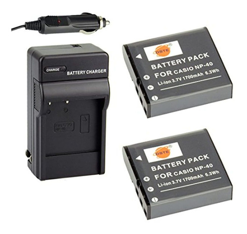 Dste® 2 X Np40 Bateria Dc73 Viaje Y Adaptador De Cargador D