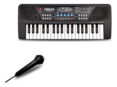 Teclado De Piano Electrónico Portátil Para Niños Y Niñas Negro