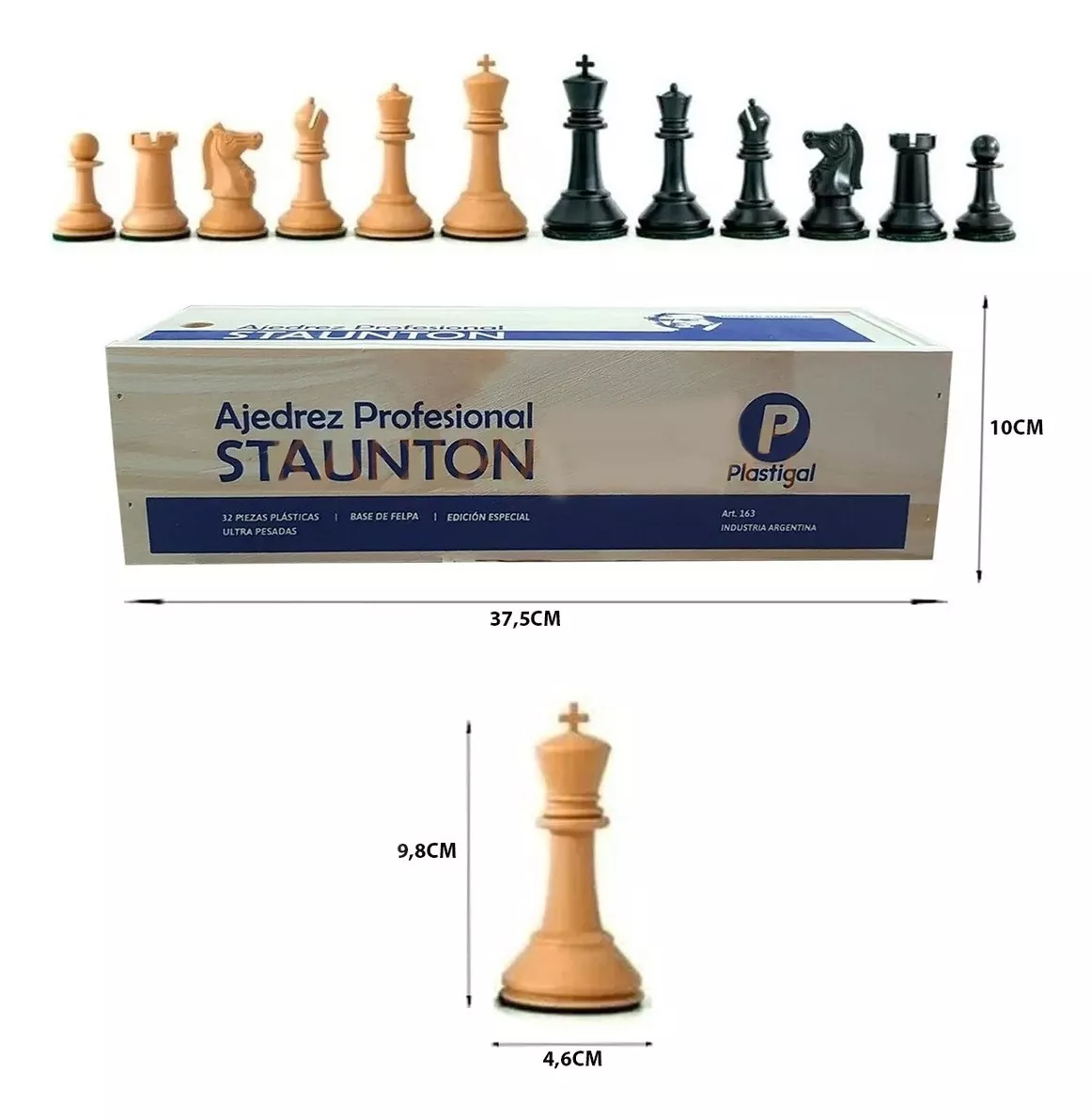 Tercera imagen para búsqueda de ajedrez profesional staunton plastigal