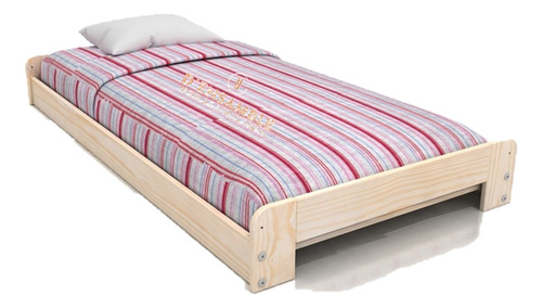 Cama De Piso Desarmable, Matrimonial De Madera