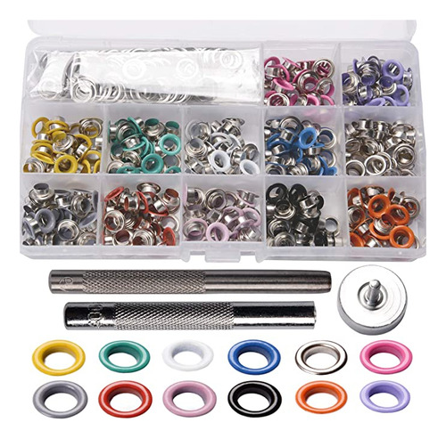 Kit De Herramientas Para Ojales Hotetey De Metal Multicolor.