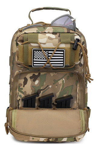 Mochila Cruzada Táctica Militar Negra 10l Para Hombres