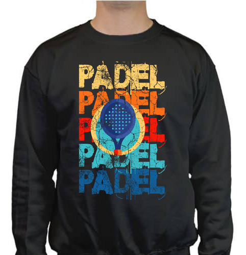 Sudadera Cuello Redondo Pádel - Retro Grunge - Raqueta