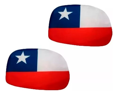 Cubre Espejo Bandera Chilena Pack 2 Fundas Cubre Retrovisor