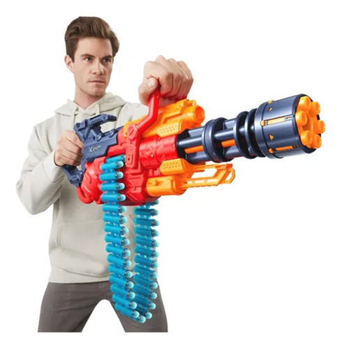 Pistola Zuru X Shot Crusher 48 Dardos Rojo -negro-naranja-verde Agua