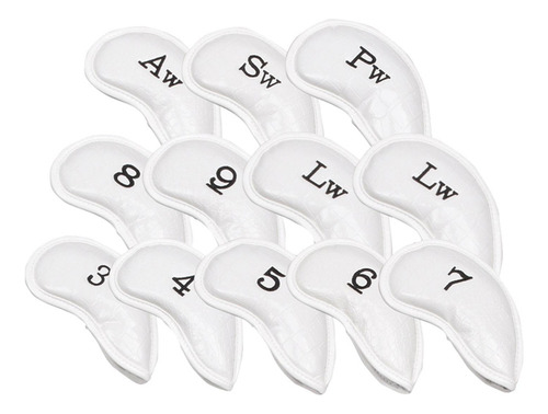 12pcs Pu Golf Iron Headcover, Golf Club Head Cover, Club
