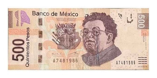 Billete De 500 Pesos Diego Rivera Famila F Serie Aa Folio A