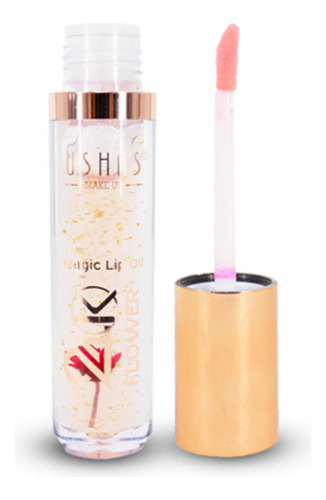 Magic Lip Oil Brillo Gloss Labial Con Hojas De Oro 24k Gold