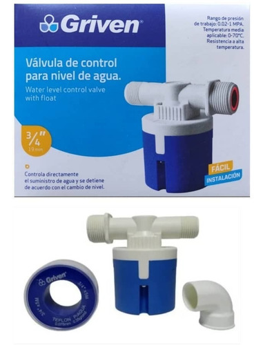 Valvula De Control Para Nivel De Agua 3/4 19mm Griven