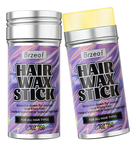 Brzeaf Barra De Cera Para El Cabello (2 Unidades), Barra De