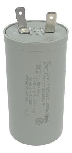 Capacitor 45uf 110v P/ Lavadoras Brastemp Consul Electrolux