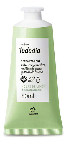 Crema Nutritiva Para Pies Natura Tododia Hojas De Limón Y Guanabana 50ml