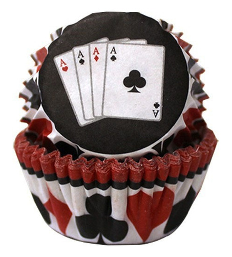 Pirotin Cupcakes Naipes / Pocker / Cartas Estampado X 100