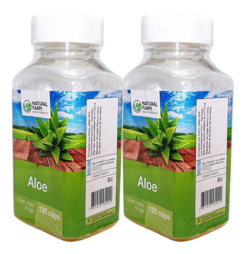 2 X Aloe Vera 240 Caps 500mg 100% Natural