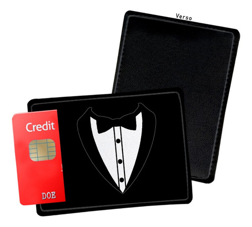 Porta Cartão De Credito Terno Preto Charmoso