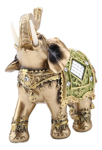 Lucky Feng Shui Green Elephant Statue Sculpture Wealth Figur