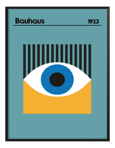 Poster Abstracto Bauhaus 1919 Blue Eye Azul Sala 45x30