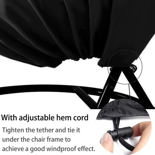 Imagen 9 de 10 de Funda Para Silla Colgante Para Huevos, Color Negro, Sin Crem