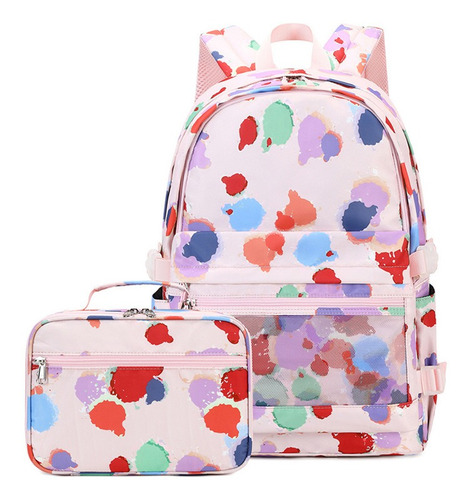 Kit De Mochila Escolar Con Estampado Colorido Para Niñas