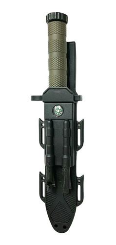Imagen 4 de 4 de Cuchillo Táctico Supervivencia Pedernal Brújula Funda Nf6216