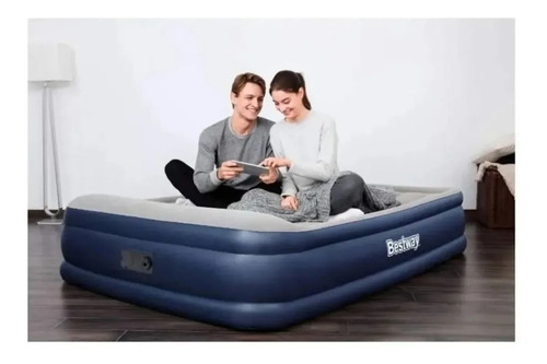 Colchon Auto Inflable Extra Alto Cama Queen Bomba Incluid Em
