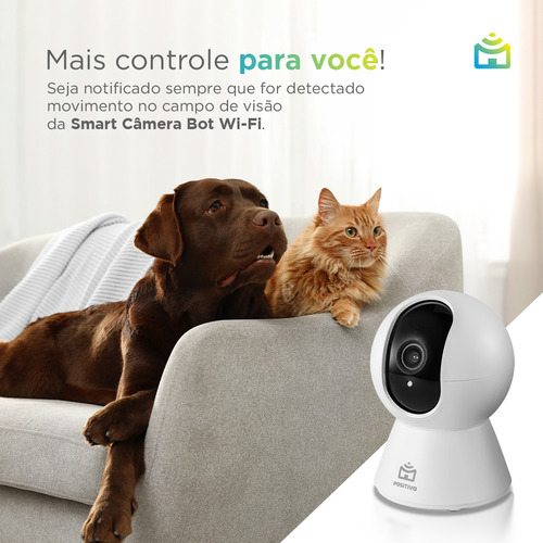 Câmera De Vídeo Segurança Positivo Smart Bot Wi-fi 360° 2ª Geração Casa Inteligente| Branco Branco