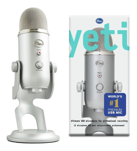 Micrófono Blue Yeti Silver Usb Profesional Streaming Gamer