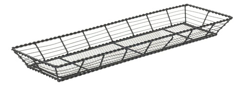 Cesta Rectangular De Alambre Negro 22x7 Pulgadas