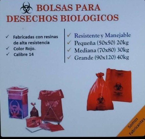 Bolsa Plásticas Para Desechos Biológicos Toxico