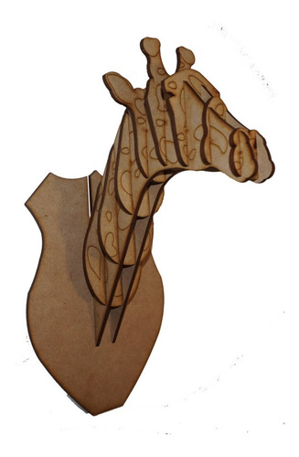 Cabeza De Jirafa Decorativa En Mdf