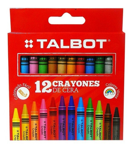 Crayones De Cera Infantiles X12 Unidades Talbot 2765
