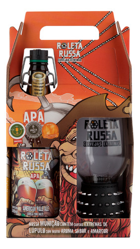 Kit Cerveja Artesenal Roleta Russa Apa 500ml + Copo