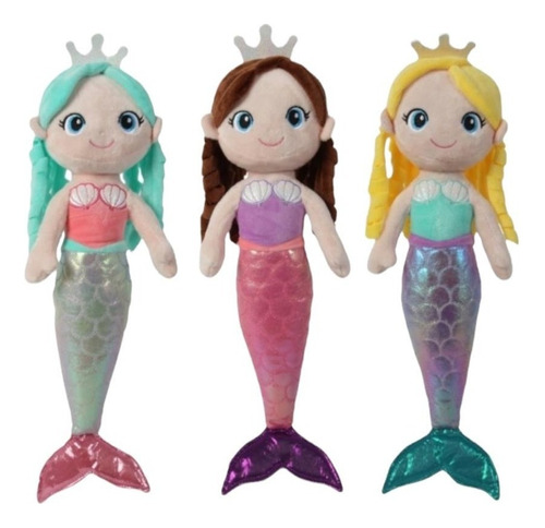 Peluche Muñeca Sirena Juguete Para Niñas Mermaid 48cm