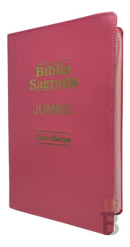 Bíblia Sagrada Letra Jumbo - Zíper Agenda - Pink - C/ Harpa