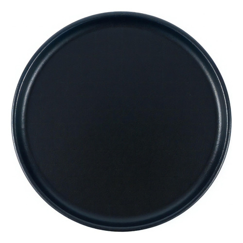 Plato De20cm Victoria Hierrofundido Esmaltado Con Basemadera Color Negro