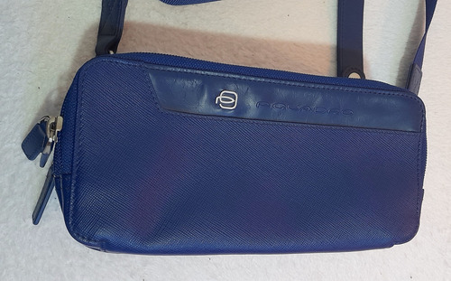 Cartera Piquadro De Mano Con Correa Regulable Azul Oscuro Lisa Níquel Azul Oscuro (Usado)