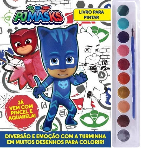 Pj Masks Livro Para Pintar Com Aquarela