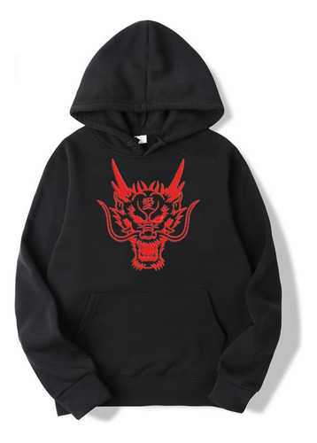 Sudadera Bordada Dragón Rojo