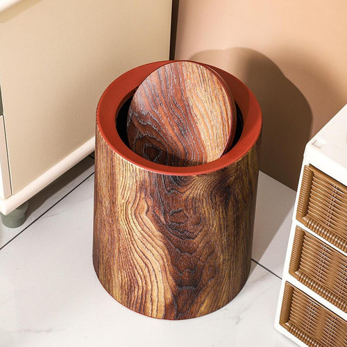 0 Imitación De Madera Basura Puede Basura Contenedor De 13l