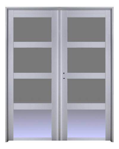 Puerta Doble Aluminio 120x200 Repartido Horizontal M506