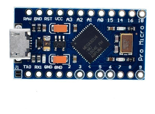 Pro Micro Atmega32u4 16mhz 5v Compatível Arduino + Micro Usb