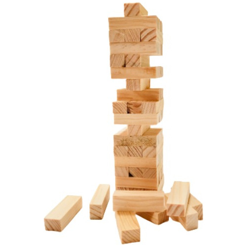 10 Torres De Bloques Naturales| Juego De Mesa 20.5x4.5x4.5