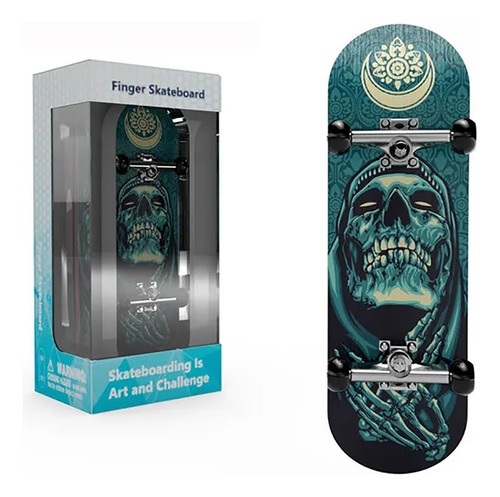 Fingerboard Brinquedo Skate De Dedo Profissional Rolamento Cor das rodas Preto Cor do skate Azul-petróleo Estilo Death