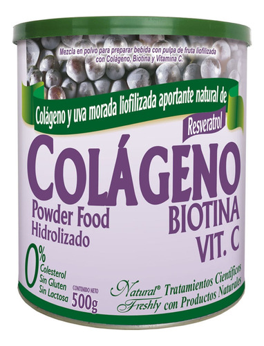 Colageno + Biotina + Vitamina C Natural Freshly Polvo 500g