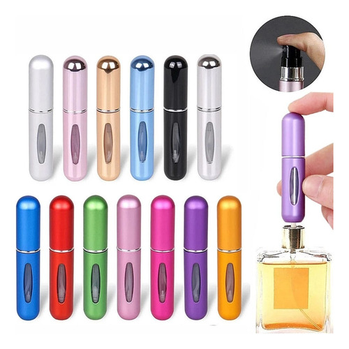 Perfumeros Recargables Muestra Perfume Frasco 5 Ml X50
