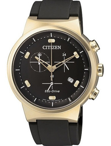 Reloj Citizen Hombre Eco Drive At240315e Color de la malla Negro Color del bisel Dorado Color del fondo Negro