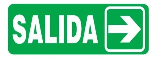 comprar Carteles Salida Señalética Industrial Señalización 14 X 41 Color Salida Flecha Derecha